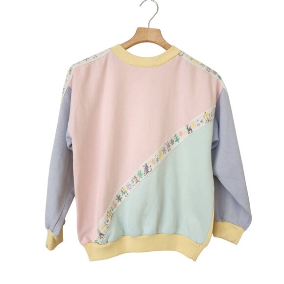 Magnet Tops - Vintage Magnet Pastel Colorblock Crewneck Sweatshirt Ski Winter Cabincore Cute